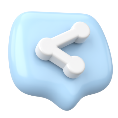 Simgeyi paylaş. Paylaş düğmesi. 3B illüstrasyon.