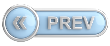 Önceki düğme. Arka düğme. 3B illüstrasyon.