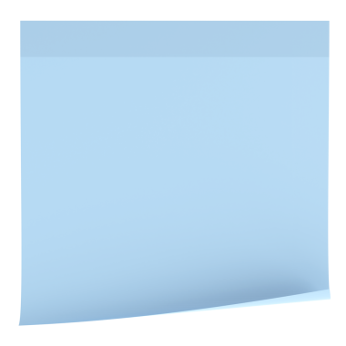 Yapışkan bir not. Üç boyutlu not kağıdı. 3B illüstrasyon.