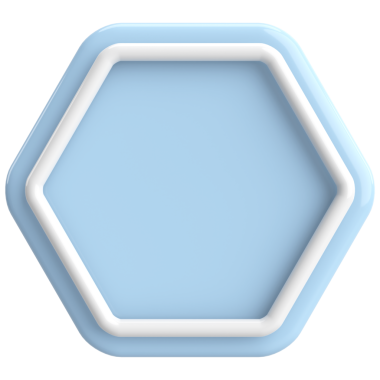 Üç boyutlu altıgen düğmesi. Boş tuş. 3B illüstrasyon.