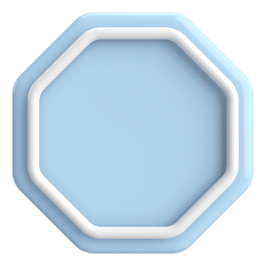 Üç boyutlu sekizgen düğmesi. Boş tuş. 3B illüstrasyon.