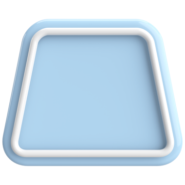 Üç boyutlu trapezoid düğmesi. Boş tuş. 3B illüstrasyon.