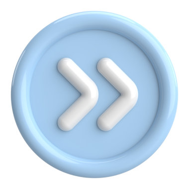 Sonraki düğme. Devam et düğmesi. 3B illüstrasyon.