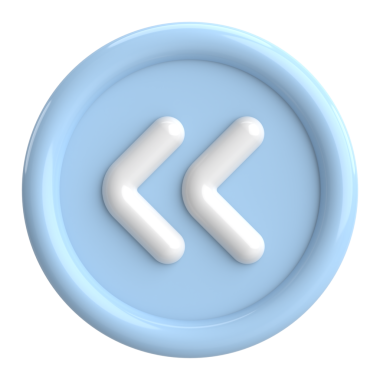 Önceki düğme. Arka düğme. 3B illüstrasyon.