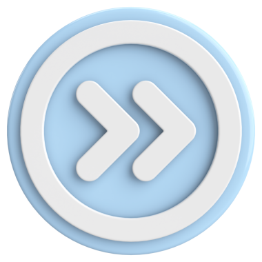 Sonraki düğme. Devam et düğmesi. 3B illüstrasyon.