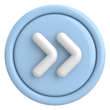 Sonraki düğme. Devam et düğmesi. 3B illüstrasyon.