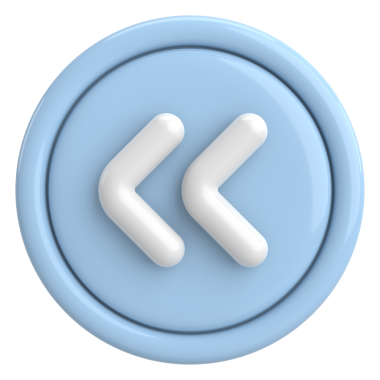 Önceki düğme. Arka düğme. 3B illüstrasyon.