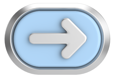 Sonraki düğme. Devam et düğmesi. 3B illüstrasyon.