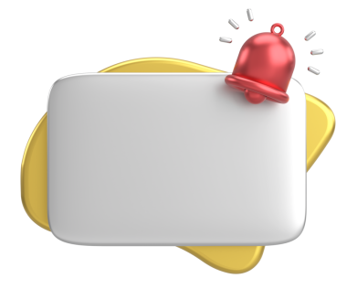 Üç boyutlu uyarı kutusu. 3B illüstrasyon.