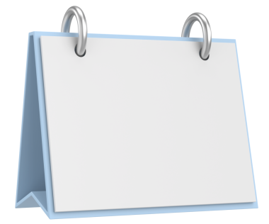 Boş takvim. Üç boyutlu takvim. 3B illüstrasyon.