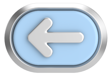 Önceki düğme. Arka düğme. 3B illüstrasyon.