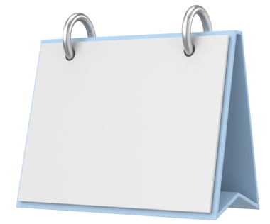 Boş takvim. Üç boyutlu takvim. 3B illüstrasyon.