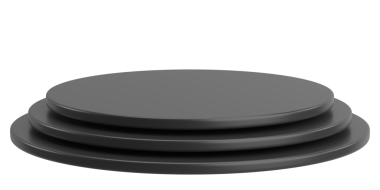 Ürün sergisi. Ürün podyumu. 3B illüstrasyon.