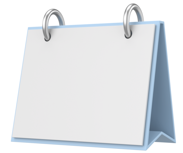 Boş takvim. Üç boyutlu takvim. 3B illüstrasyon.