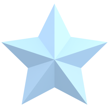 Üç boyutlu yıldız. Yıldız şeklinde. 3B illüstrasyon.