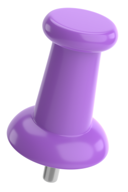 Pimi çek. Çizim iğnesi. Üç boyutlu pim. 3B illüstrasyon.