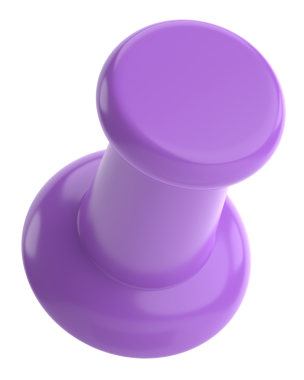 Pimi çek. Çizim iğnesi. Üç boyutlu pim. 3B illüstrasyon.