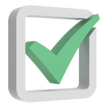 3 boyutlu onay kutusu. İşaretle. 3B illüstrasyon.