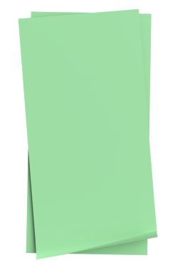 Üç boyutlu not kağıdı. Yapışkan bir not. 3B illüstrasyon.