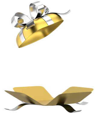 Hediye Kutusu açıldı. Üç boyutlu hediye kutusu. 3B illüstrasyon.