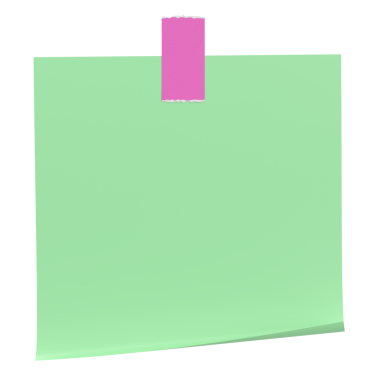 Üç boyutlu not kağıdı. Yapışkan bir not. 3B illüstrasyon.