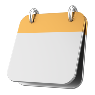 Boş takvim. Üç boyutlu takvim. 3B illüstrasyon.