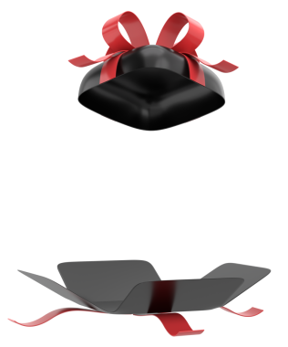 Hediye Kutusu açıldı. Üç boyutlu hediye kutusu. 3B illüstrasyon.