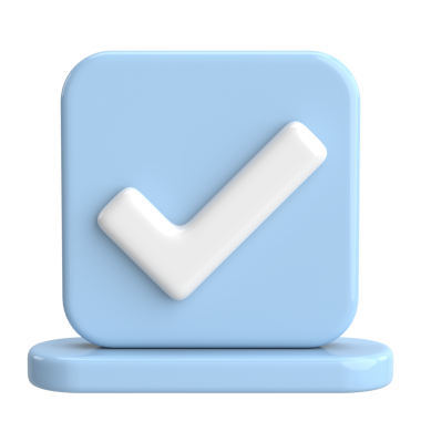 3 boyutlu onay kutusu. İşaretle. 3B illüstrasyon.