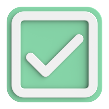 3 boyutlu onay kutusu. İşaretle. 3B illüstrasyon.