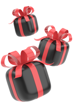 Kara Cuma için 3 boyutlu hediye kutusu. 3B illüstrasyon.