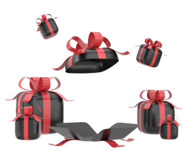 Hediye Kutusu açıldı. Üç boyutlu hediye kutusu. 3B illüstrasyon.