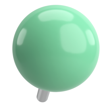 Pimi çek. Çizim iğnesi. Üç boyutlu pim. 3B illüstrasyon.