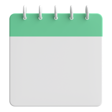 Boş takvim. Üç boyutlu takvim. 3B illüstrasyon.