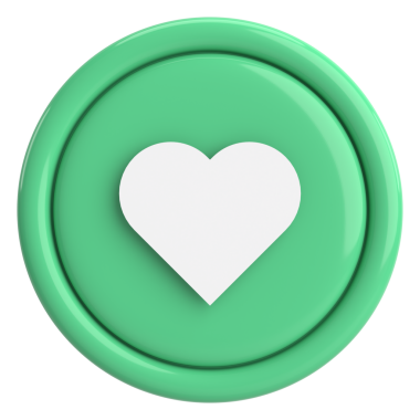 Düğme gibi. İkon gibi. 3B illüstrasyon.