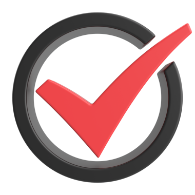 3 boyutlu onay kutusu. İşaretle. 3B illüstrasyon.