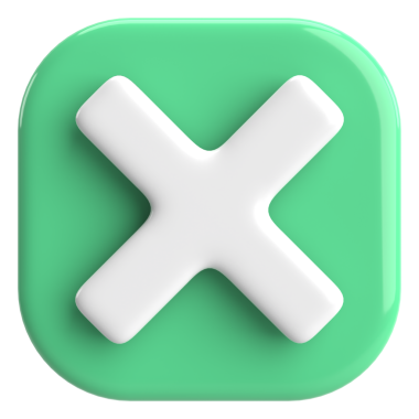 Üç boyutlu kapatma düğmesi. Çapraz. 3B illüstrasyon.