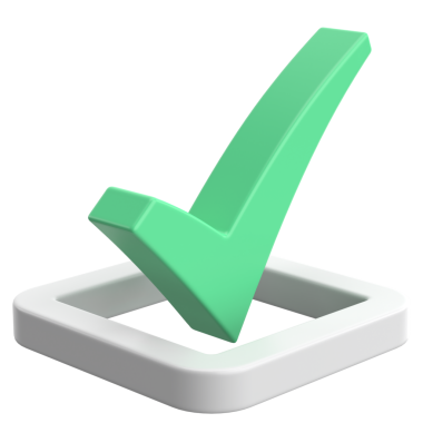 3 boyutlu onay kutusu. İşaretle. 3B illüstrasyon.