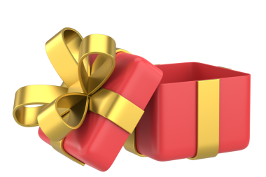 Hediye Kutusu açıldı. Üç boyutlu hediye kutusu. 3B illüstrasyon.