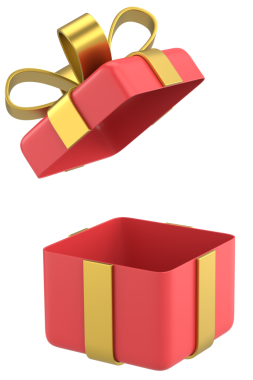 Hediye Kutusu açıldı. Üç boyutlu hediye kutusu. 3B illüstrasyon.