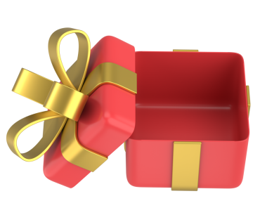 Hediye Kutusu açıldı. Üç boyutlu hediye kutusu. 3B illüstrasyon.