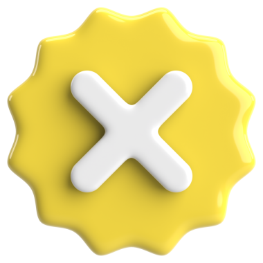 Üç boyutlu kapatma düğmesi. Çapraz. 3B illüstrasyon.