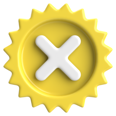 Üç boyutlu kapatma düğmesi. Çapraz. 3B illüstrasyon.