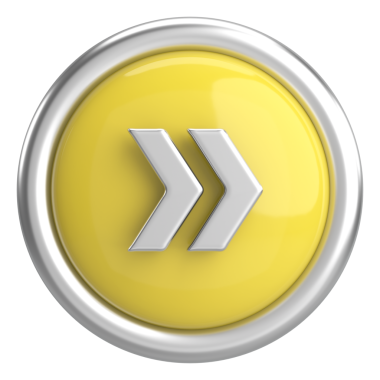 Sonraki düğme. Devam et düğmesi. 3B illüstrasyon.