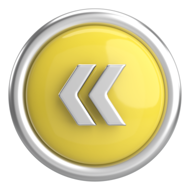 Önceki düğme. Arka düğme. 3B illüstrasyon.