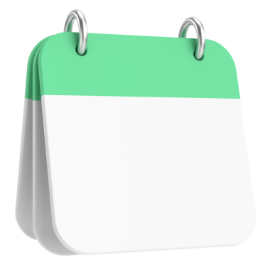 Boş takvim. Üç boyutlu takvim. 3B illüstrasyon.