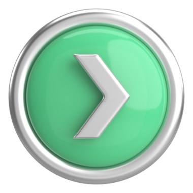 Sonraki düğme. Devam et düğmesi. 3B illüstrasyon.