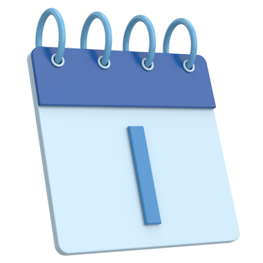 Üç boyutlu takvim. Birinci gün. Ayın ilk günü. 3B illüstrasyon.