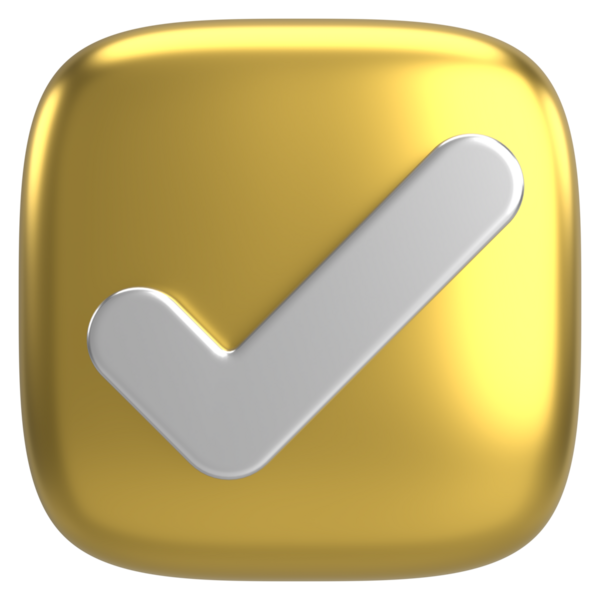 3 boyutlu onay kutusu. İşaretle. 3B illüstrasyon.