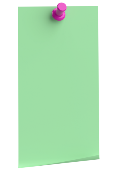 Üç boyutlu not kağıdı. Yapışkan bir not. 3B illüstrasyon.