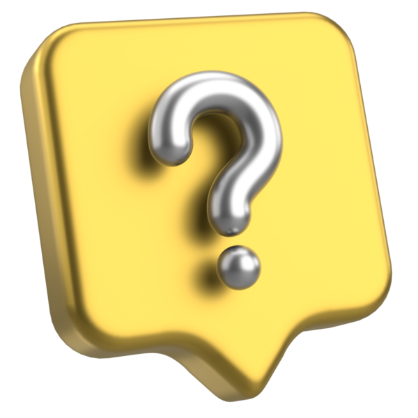 Soru işareti işareti. 3B illüstrasyon.